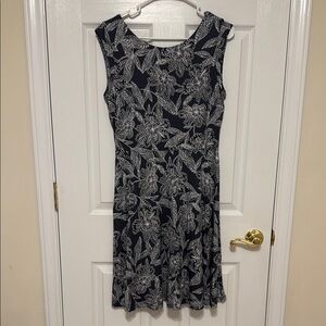 Gray and White Floral Dress